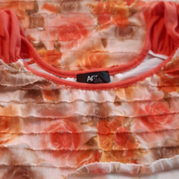 AGB Floral Design Ruffle Tank Top  Size  XL - Picture 11 of 11